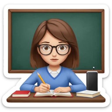 a girl studying sticker