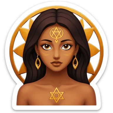 Dark oil traced over woman’s skin forming occult symbols, sensual devotion sticker