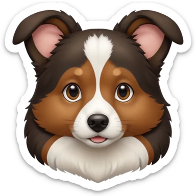 собака породи ауссі триколор з передніми білими  лапками та білою мордочкою sticker