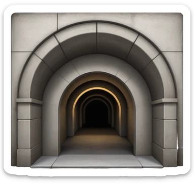 dark tunnel with arched entrance and subtle gradient, Google emoji style sticker