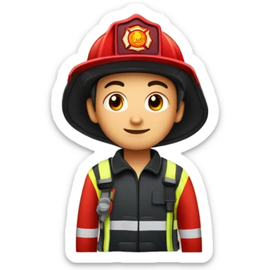 Firefighter and fire extinguisher Uzbek  sticker