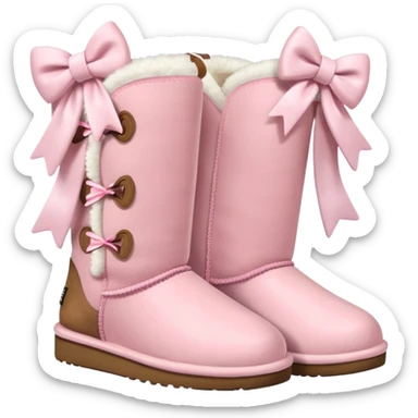 pastel pink uggs with bows on the back sticker
