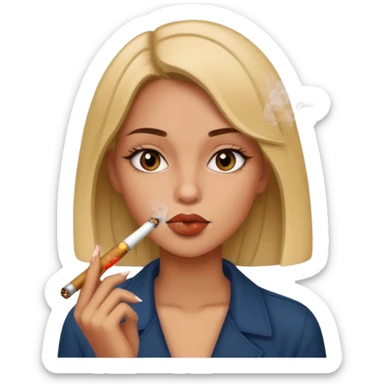 Girl smoking a blunt  sticker
