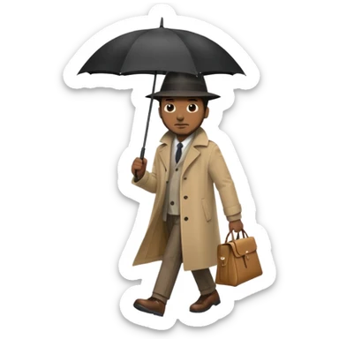 Street Umbrella Walker black man sticker