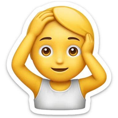 Emoji trying to kill himself with his hand around his neck sticker