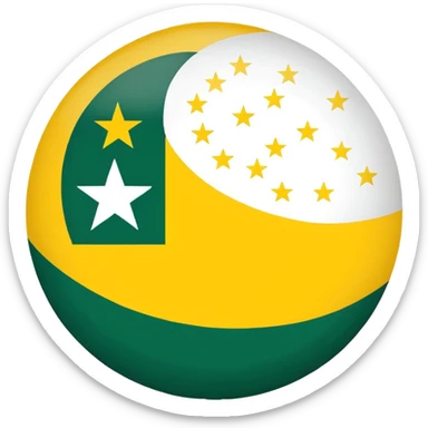 Flag of the actual Azad Kashmir with yellow stripes,green background and white moon and star sticker