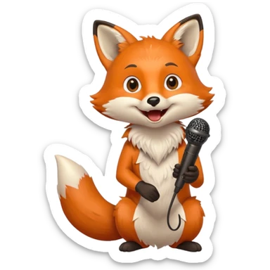 fox  singing with mic  sticker