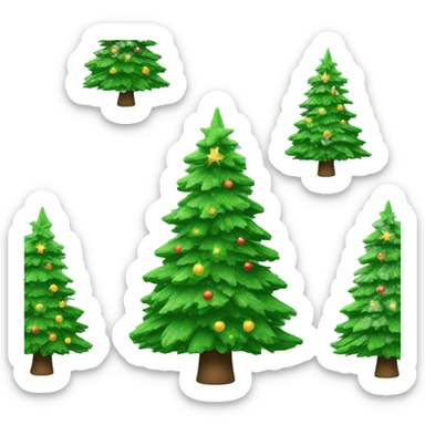 green Christmas tree sticker