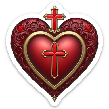 gothic heart with a cross sticker