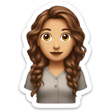 Fille cheveux maron longt méchante sticker