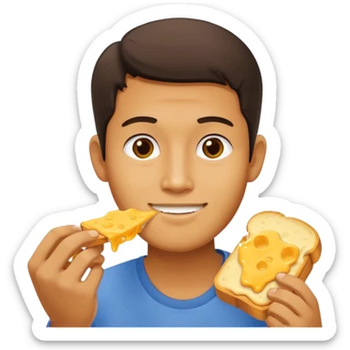 Thai man eating cheese toastie sticker