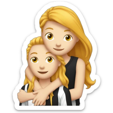 Blond soccer guy hugging ginger girl with long hair dress black sticker