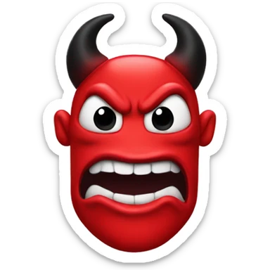 Red devil emoji with black hearts sticker