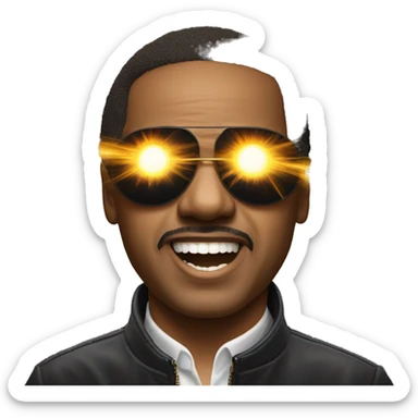 Stevie wonder shooting lasers out of eyes wi Tom sticker