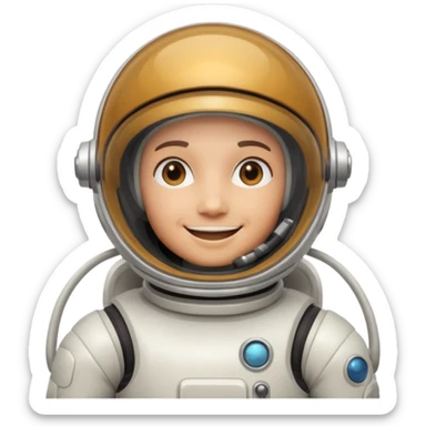 retro robot Astronaut in white EVA suit with clear dome helmet sticker