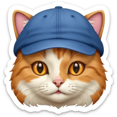 Cat wearing cap sticker