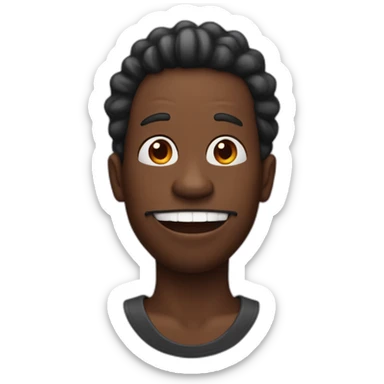 black man with very big red mouth lips and with a single bone in his hairs sticker