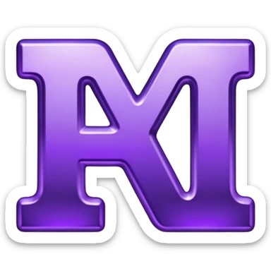 Shiny purple letters that spells "YOU" sticker