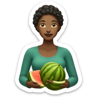 woman holding melons sticker
