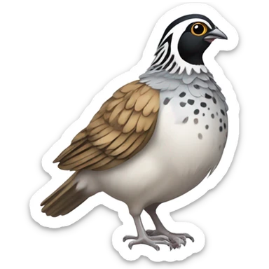 quail with injured wing sticker