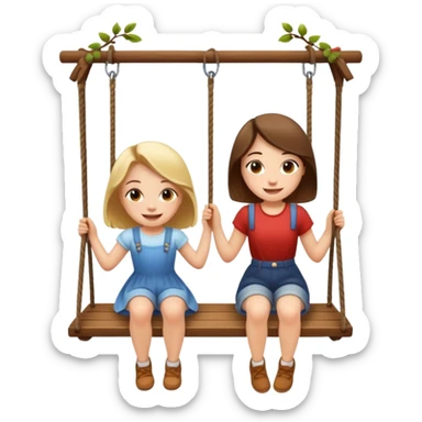 chick swinging on a swing with her boyfriend sticker