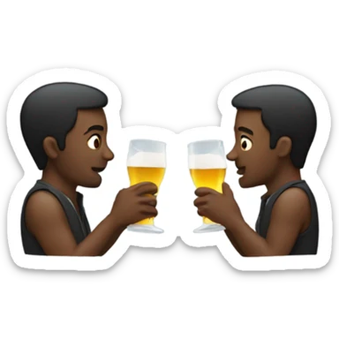 2 men drinking alcohol  sticker