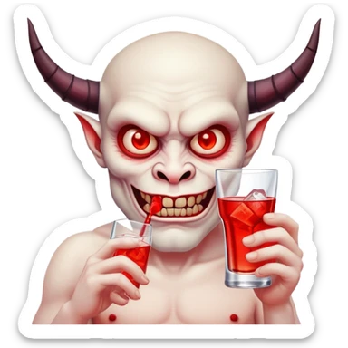 Dead satan who drink vodka on the red square sticker