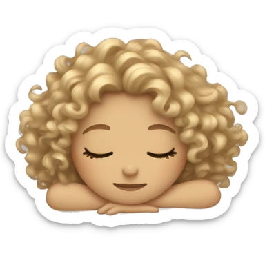 Light colored curly hair girl sleeping sticker