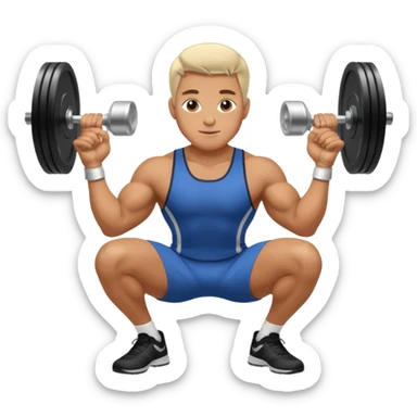 male goblet squat in gym sticker