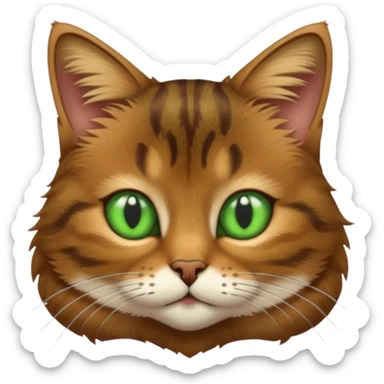 brown tabby cat with green eyes sticker