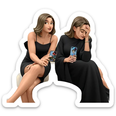 elegant girl in black dress sticker