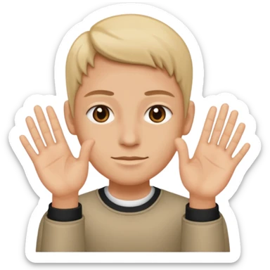 Putting the 🤷 with the six on the right and seven on the left on the two hands sticker