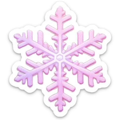 Pastel Pink Snowflake "A delicate pastel pink snowflake with glowing edges, shimmering glittery patterns, and a soft magical light surrounding it." sticker