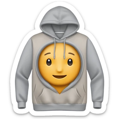 comfy grey minimalistic hoodie without logo sticker