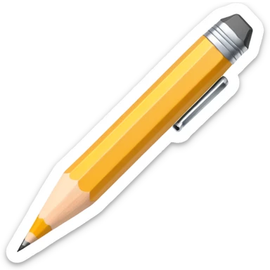 pencil with a few quick sketch strokes around sticker