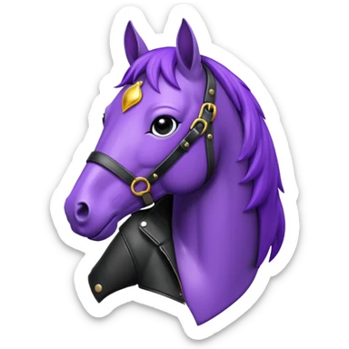 Purple horse wearing leather jacket
 sticker