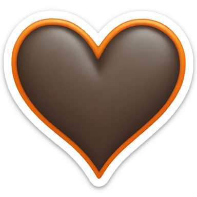 Aesthetic orange heart and inside it a smaller dark orange heart  sticker