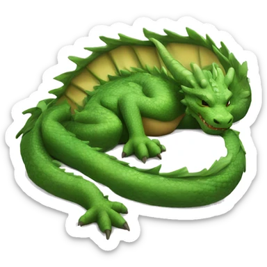 realistic chinese earth dragon curled up sleeping, eyes closed, laying down sticker