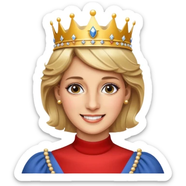 standing, Princess Diana with a crown sticker