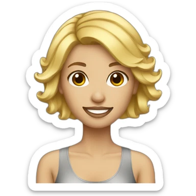 short blonde hair artist female sticker
