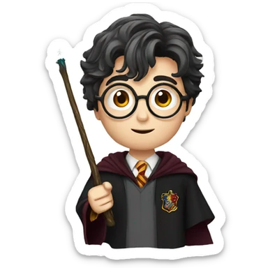Harry potter with wand sticker