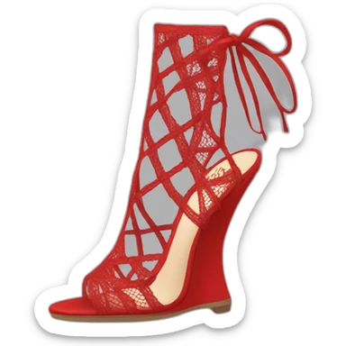Undid red lacy heels sticker