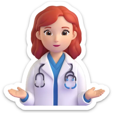 female doctor with red hair sticker