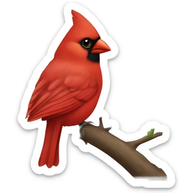 Red cardinal not on branch facing the left sticker