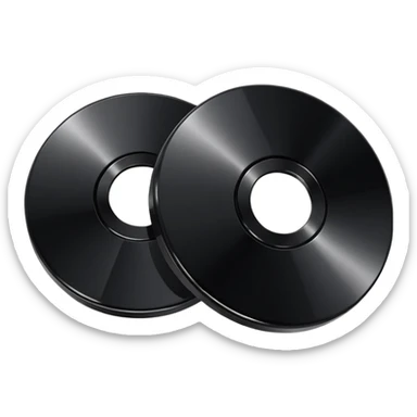 two black computer disk sticker