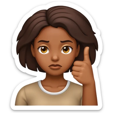 Black girl emoji with her thumbs down and unhappy face  sticker