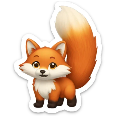 Fox fluffy tail sticker