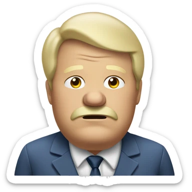 Tired Old obese blonde man making a speach sticker