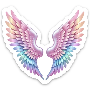 Tiny, mini, so small, soft pink, sparkly angel wings sticker
