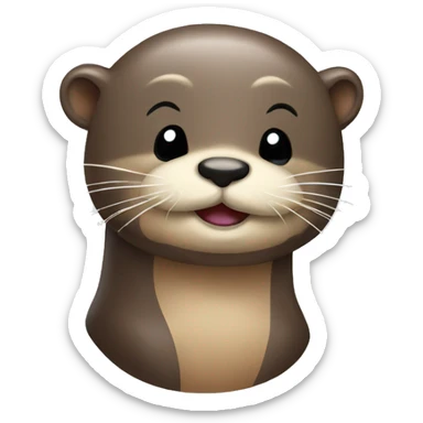 Otter with bow on a head sticker
